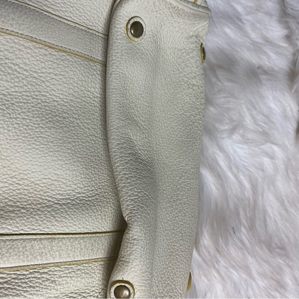 J Crew Borge Garveri Pebbled Leather off White Uptown large Tote. - Picture 5 of 16